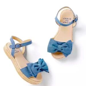 Janie & Jack Chambray Bow Espadrille Sz 10